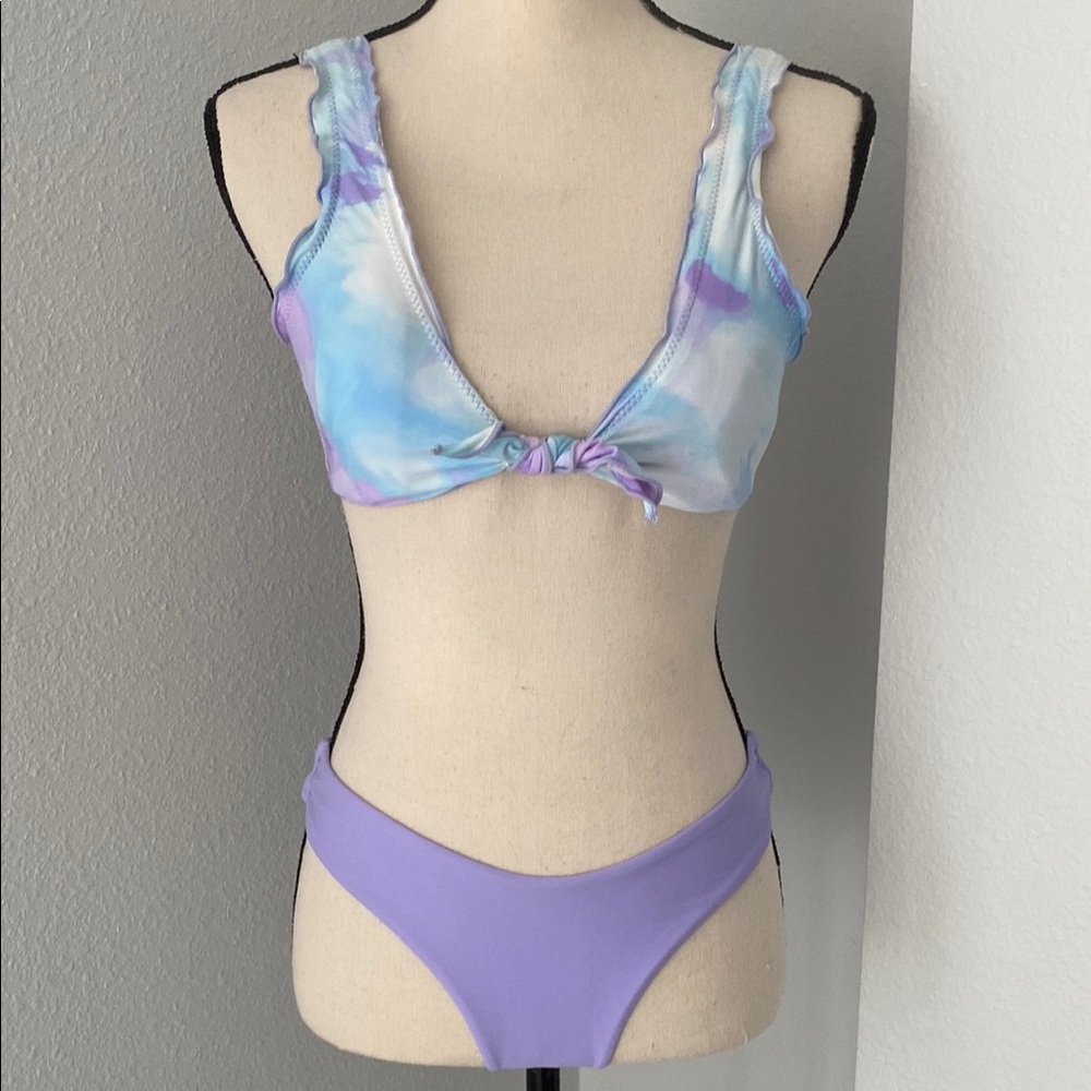Kobie Purple Blue Tie-Dye Bikini Set
